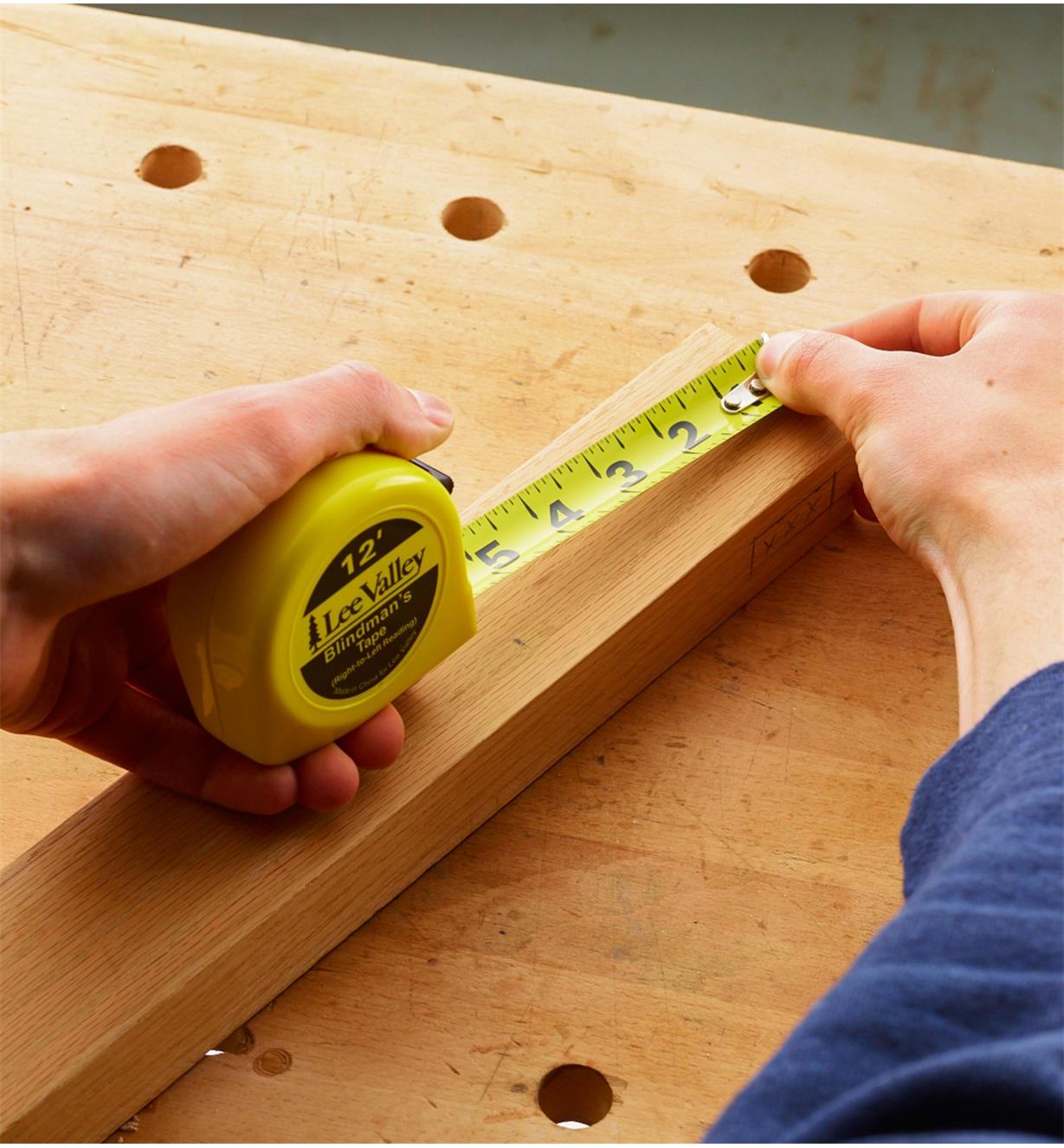 Measuring a board with a Blindman's tape