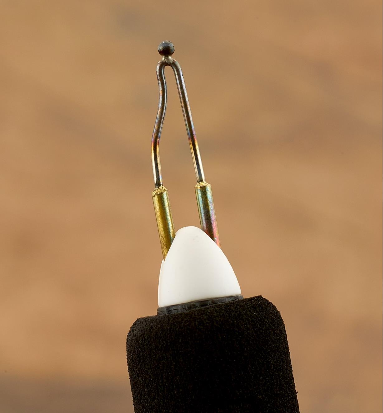 Close-up of ball stylus tip