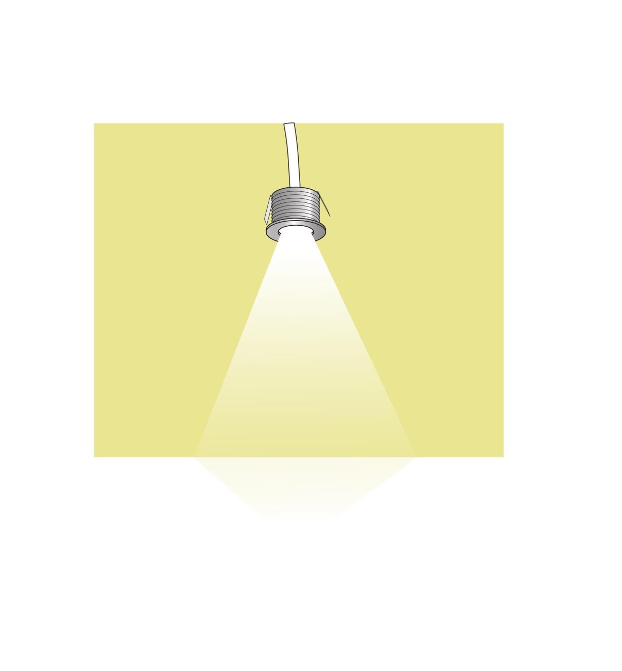 Illustration of Mini Recessed LED Light being installed