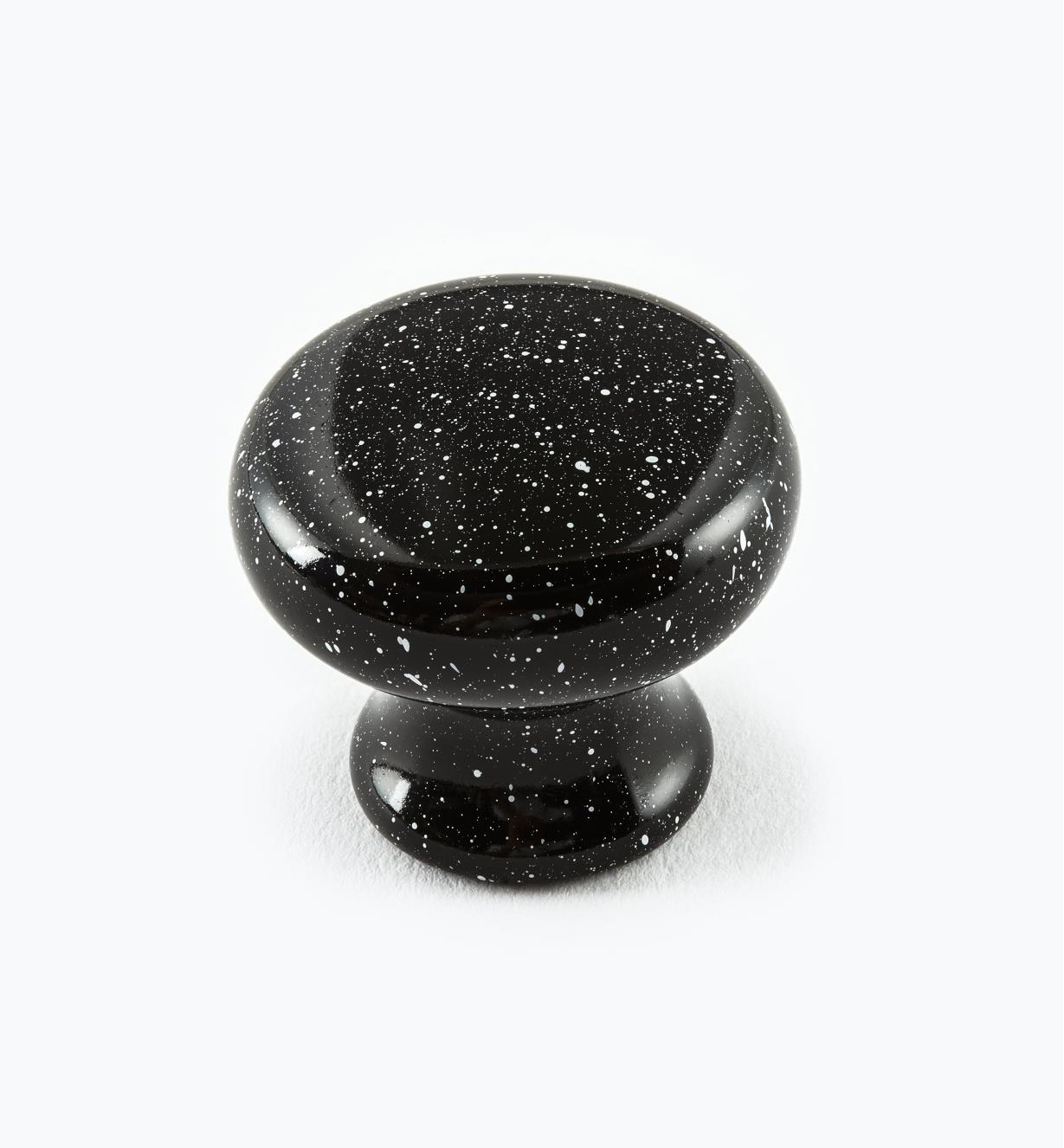00W3754 - Bouton classique en plastique, grès noir, 1 1/4 po x 1 1/16 po