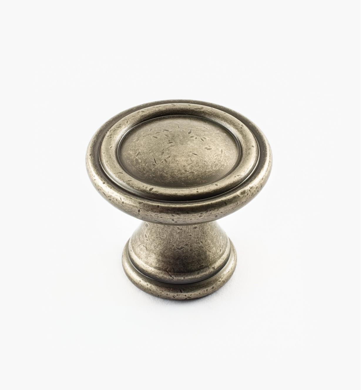 02A1450 - 30mm x 27mm Antique Nickel Double Reed Knob