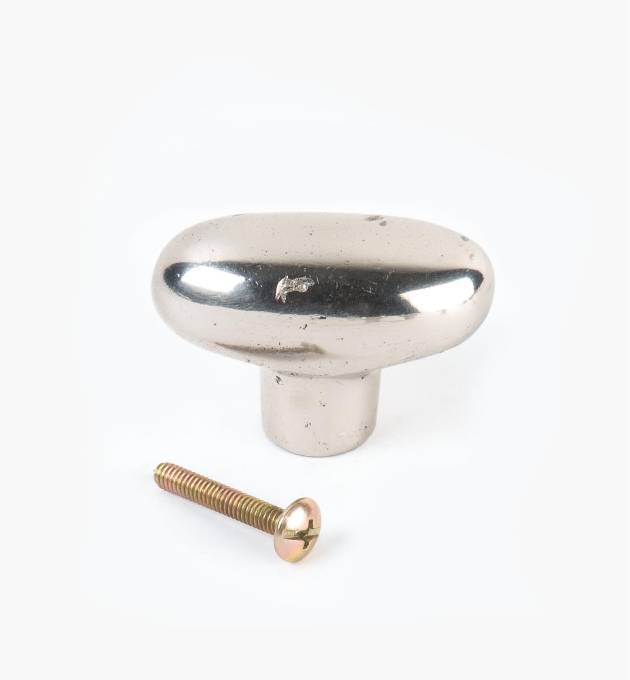 02G0305 - Montana Suite – 1 7/8" x 1 3/8" Sterling  Silver Oval Knob