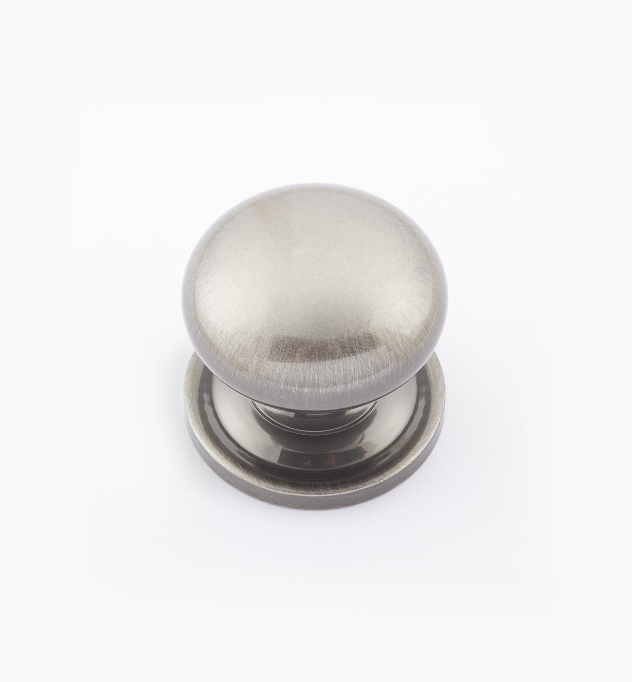 02W1541 - Bouton bombé en laiton de 1 po × 7/8 po, fini nickel antique