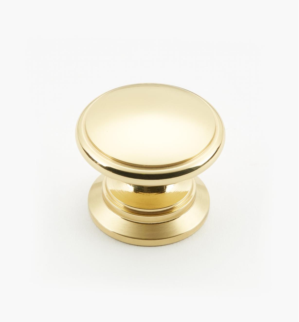 02W2642 - Polished Brass Suite - 1 1/4" x 1" Round Brass Knob