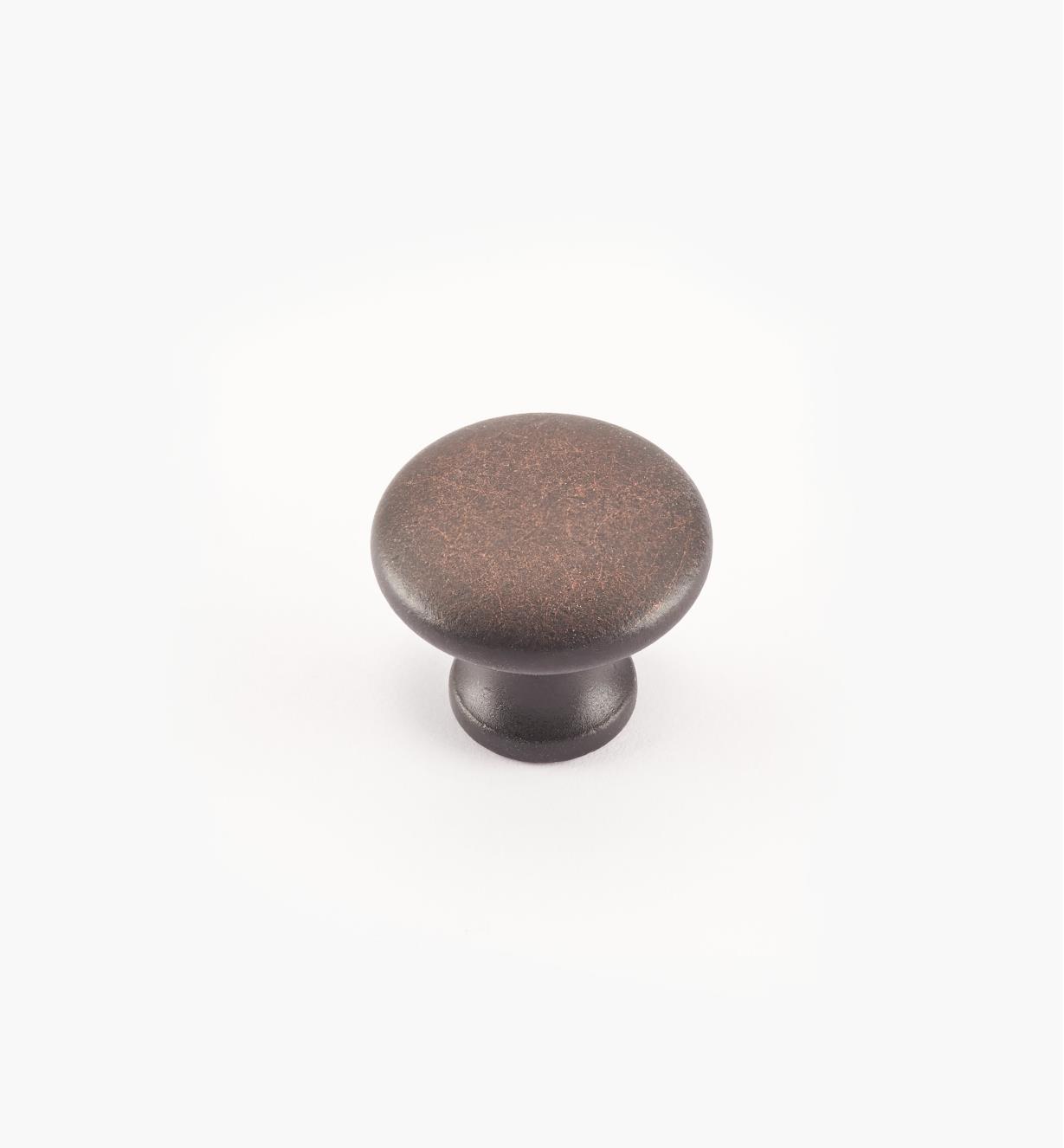 02W2749 - Bouton rond de 3/4 po x 5/8 po, série Vieux Bronze, laiton