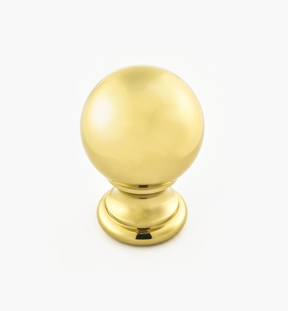 02W3204 - Polished Brass Suite - 1 1/8" x 1 3/4" Turned Brass Ball Knob