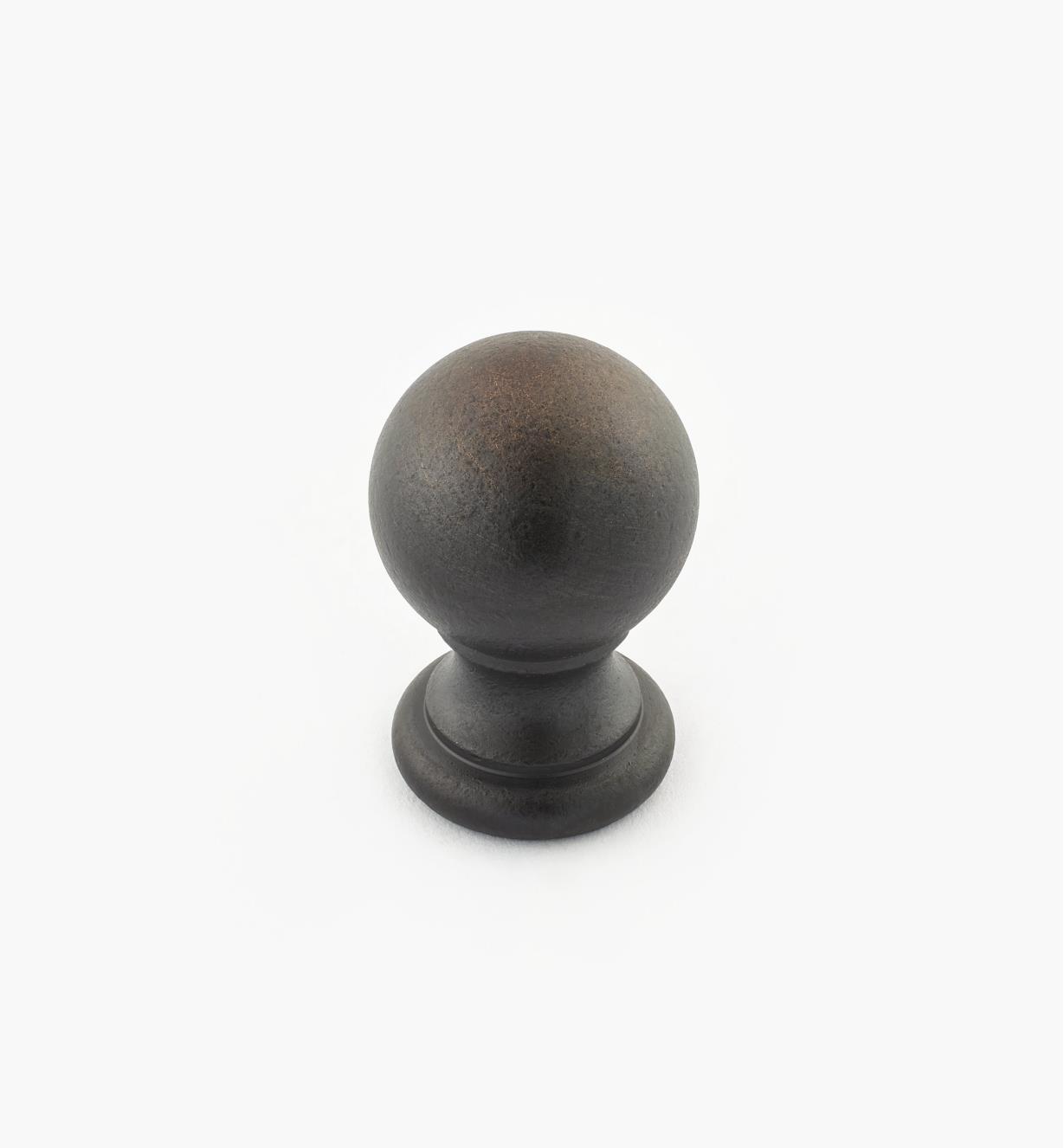 02W3263 - Bouton-boule de 7/8 po x 1 1/4 po, série Vieux Bronze, laiton tourné
