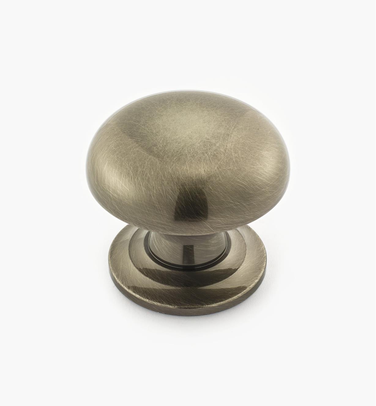 02W3309 - Antique Nickel Suite - 1 1/2" x 1 1/4" Turned Brass Dome Knob