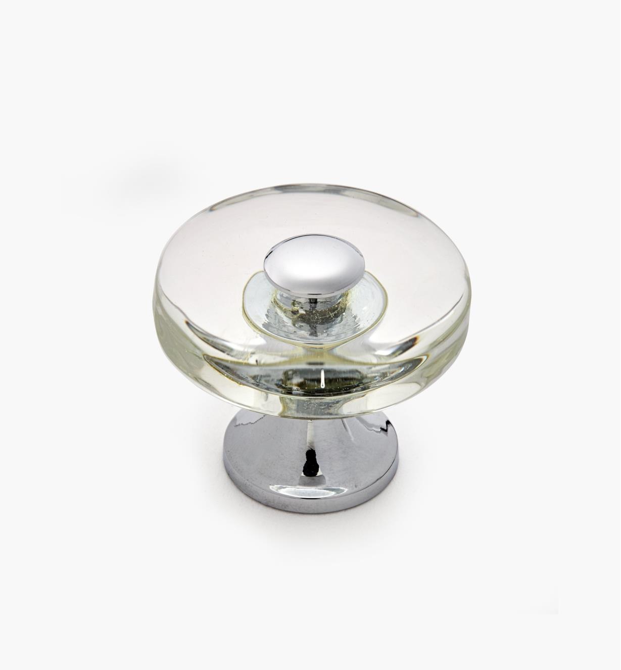 01A3715 - Tinted Glass Disc Knob, Clear