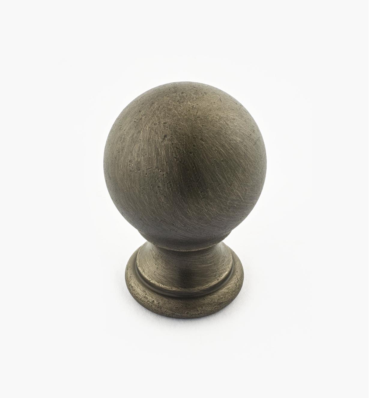 02W3324 - Pewter Suite - 1 1/8" x 1 3/4" Turned Brass Ball Knob