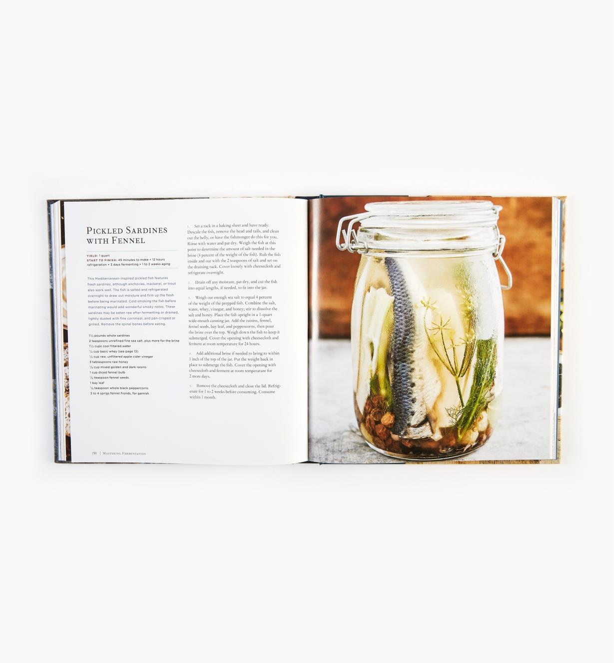 Open book showing recipe for basic fish curing