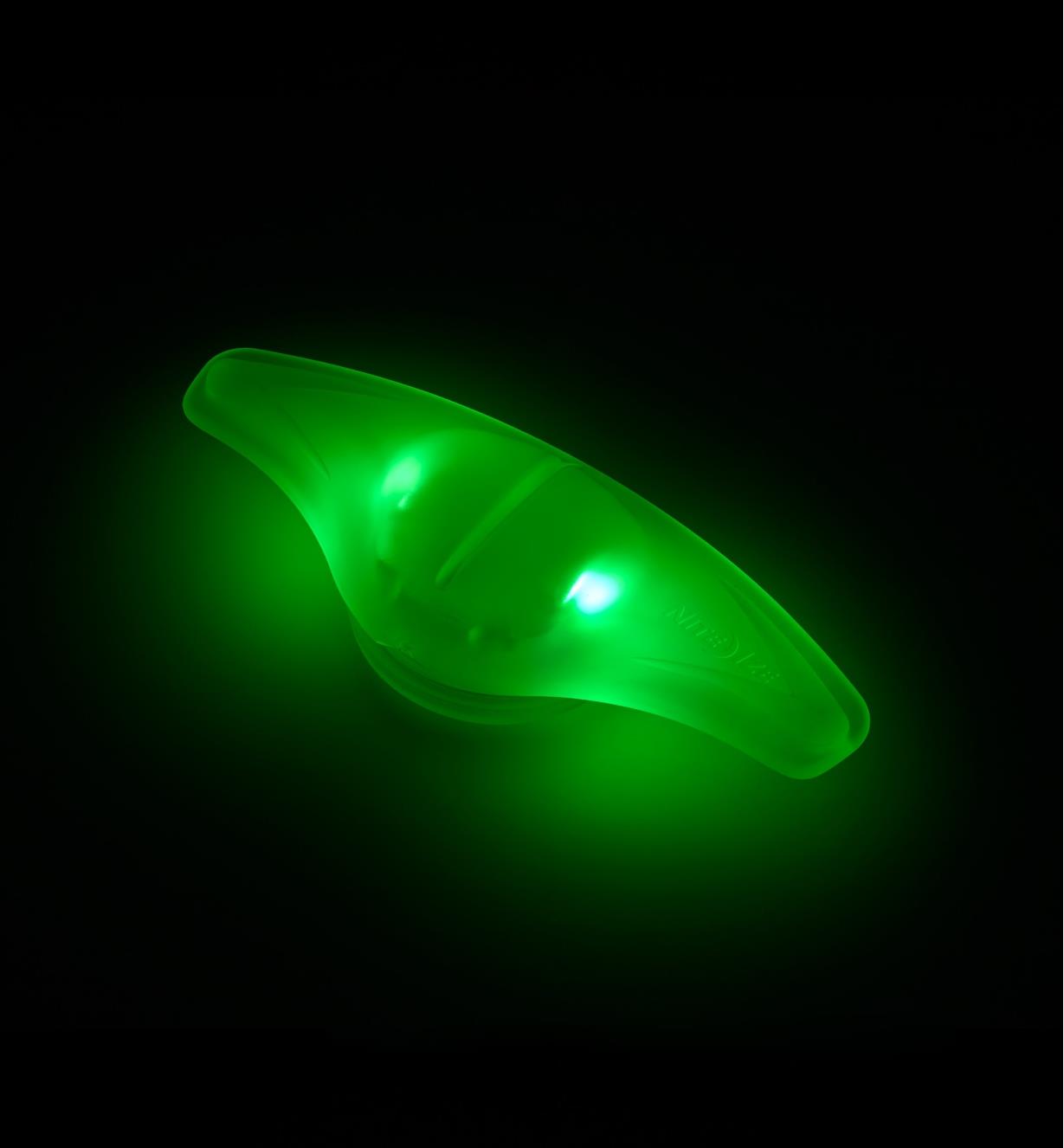SpokeLit Wheel Light glowing green
