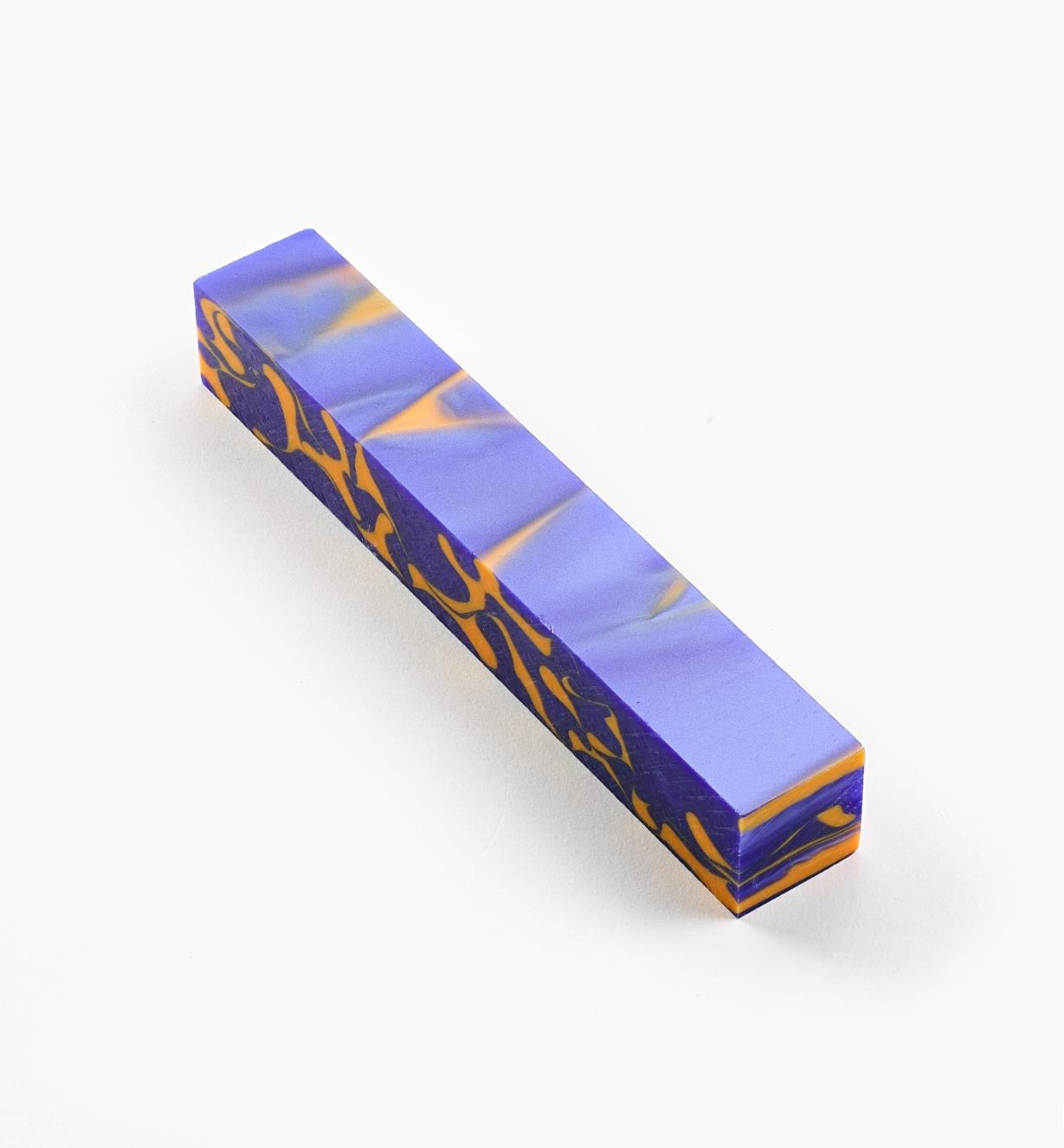 88K7966 - Acrylic Acetate Pen Blank, Blue/Orange Swirl