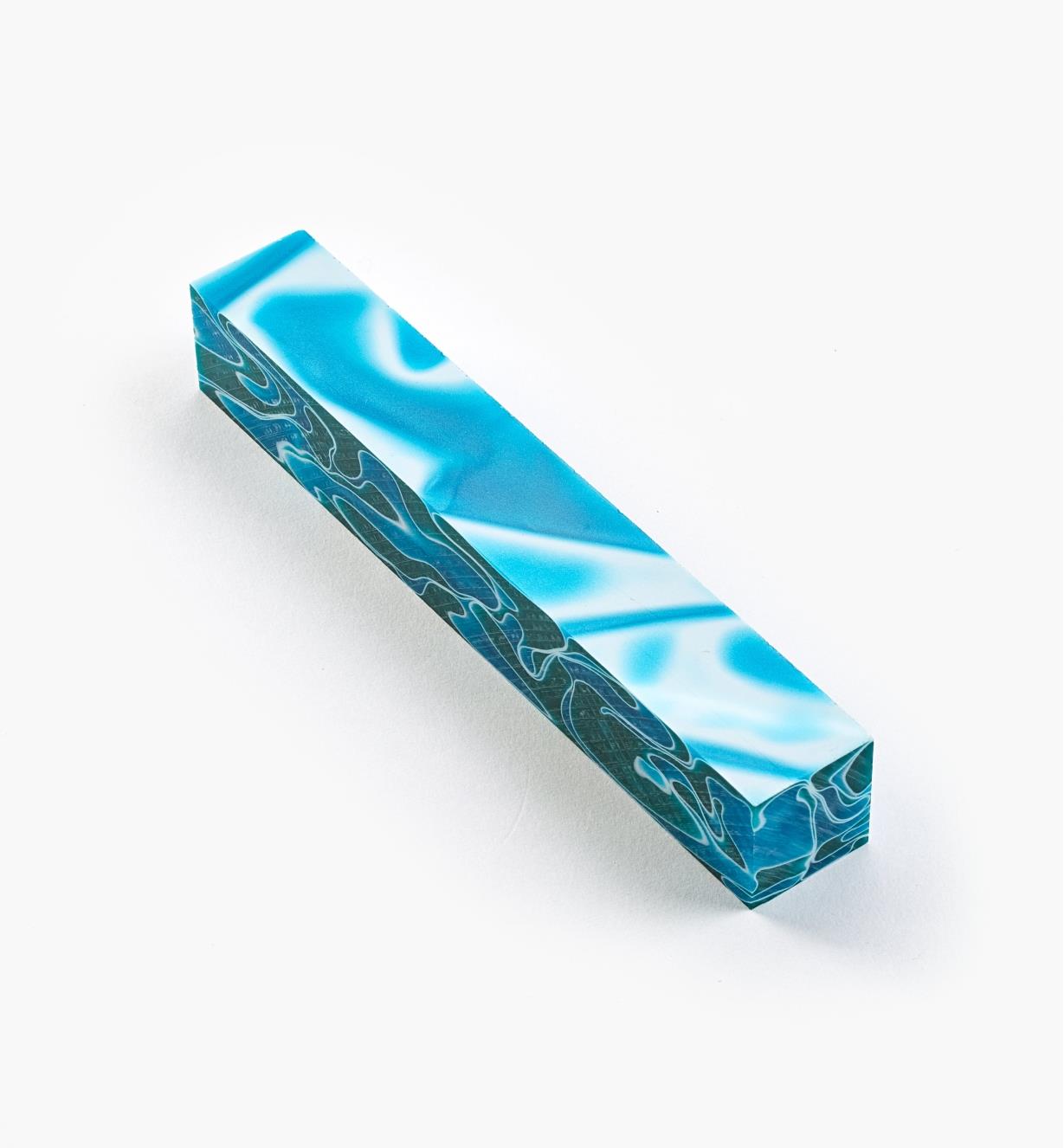88K7967 - Carrelet de stylo en résine acrylique, bleu paon maillé