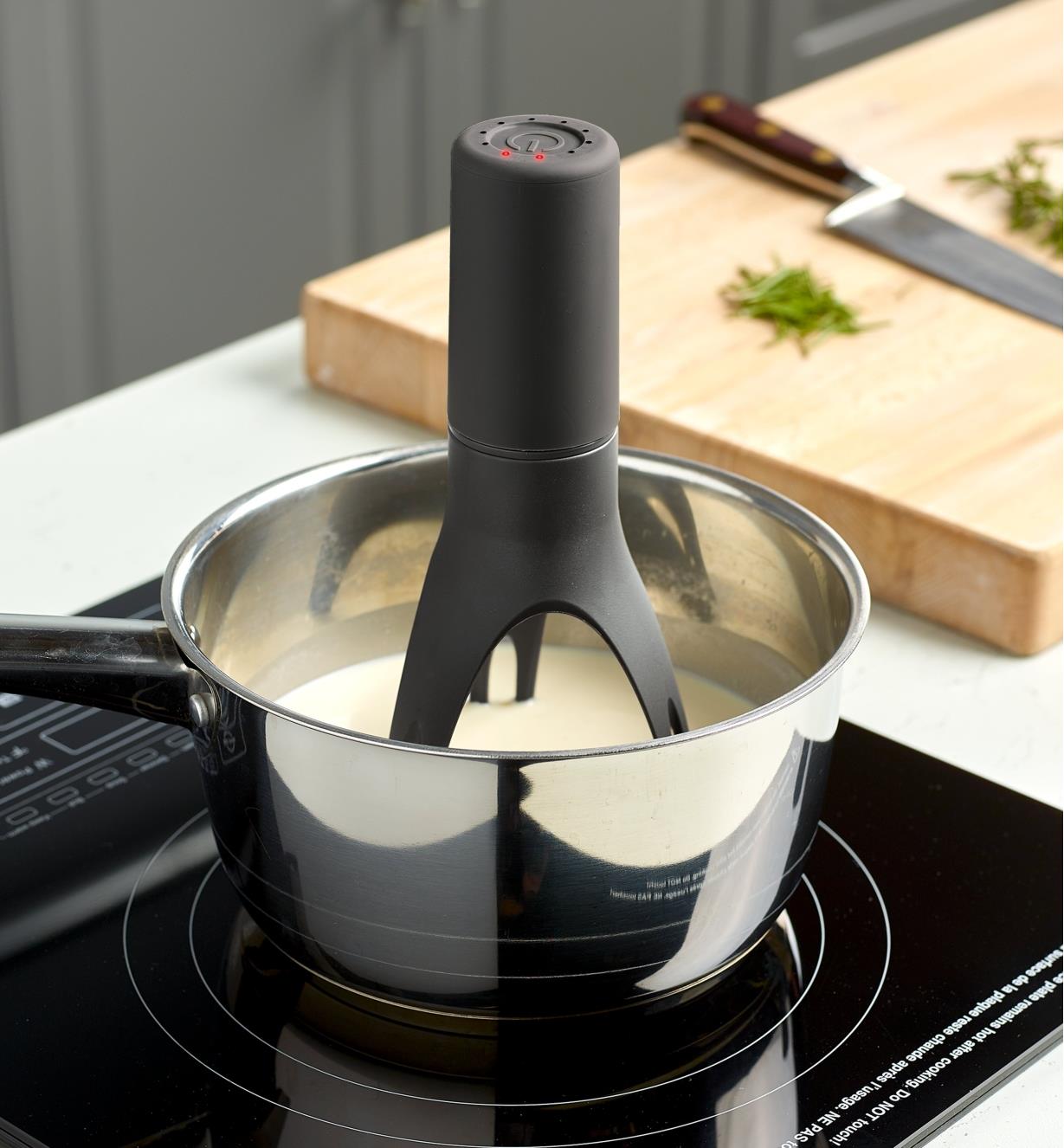 Auto-Stirrer in a pot on a stove