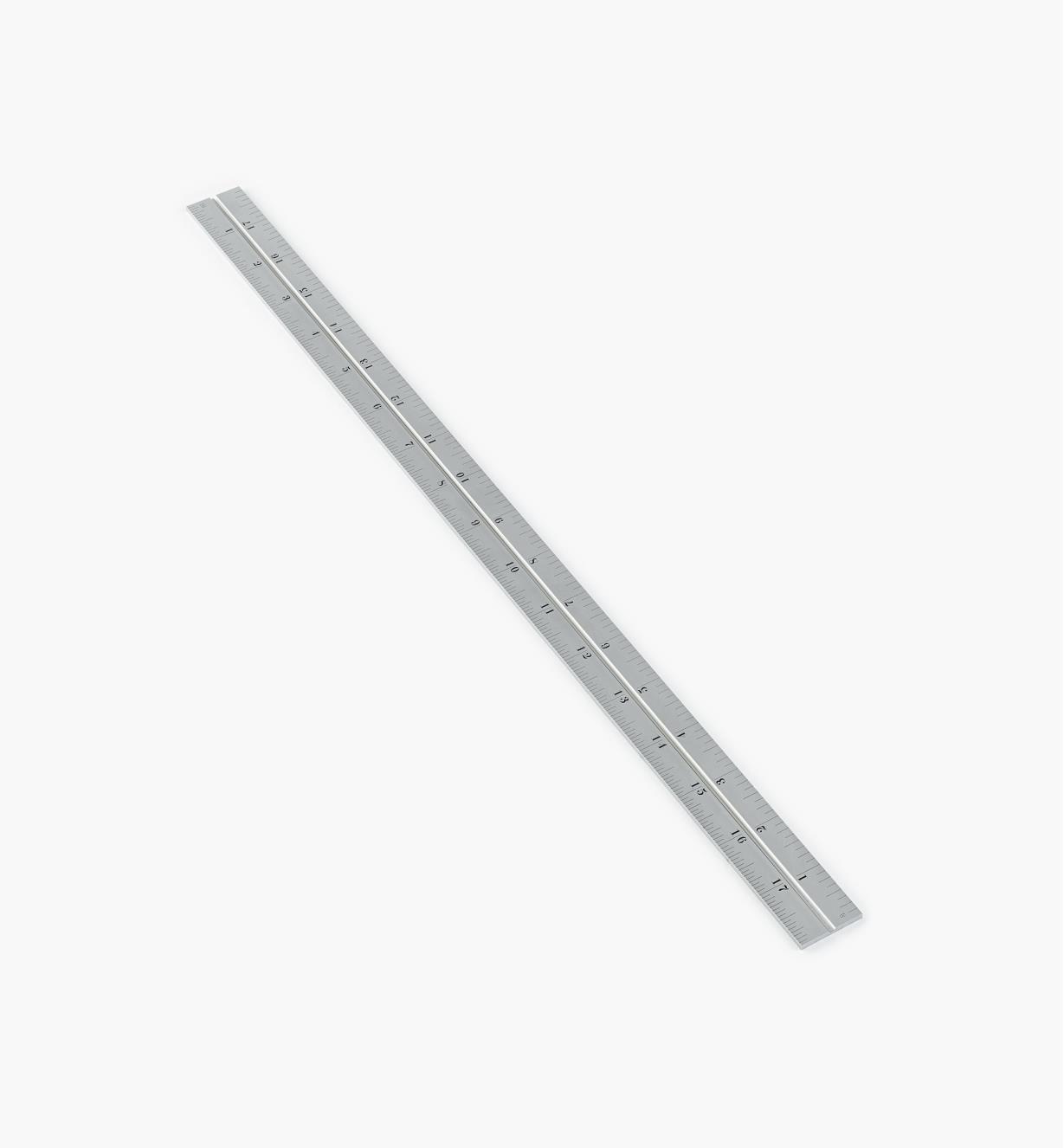 30N3143 - Starrett 18" Imperial Chrome Rule for 12"/300mm Square, Protractor & Center-Finding Heads