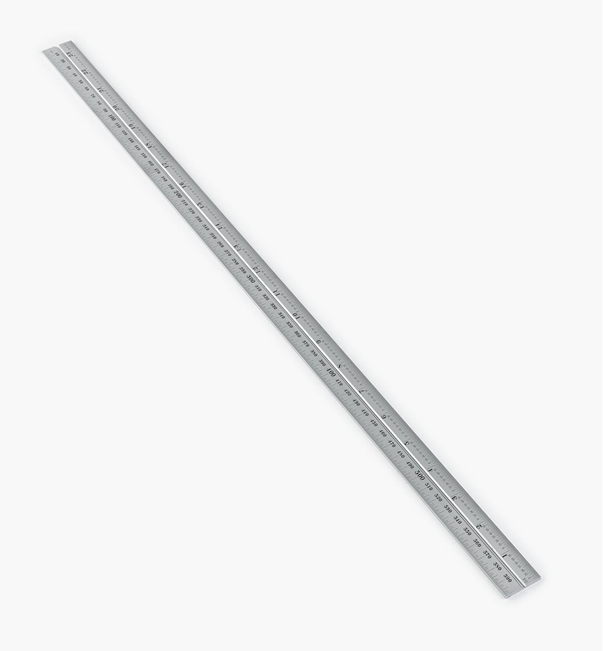 30N3152 - Starrett 23 1/2"/600mm Imperial/Metric Chrome Rule for 12"/300mm Square, Protractor & Center-Finding Heads