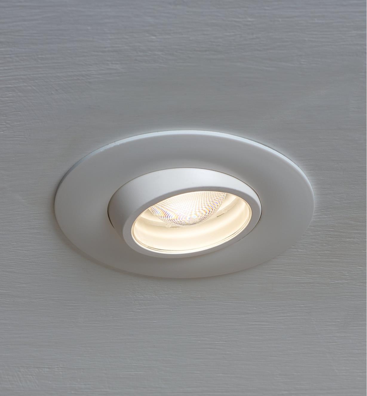 Adjustable-Beam LED Spotlight installed in a ceiling