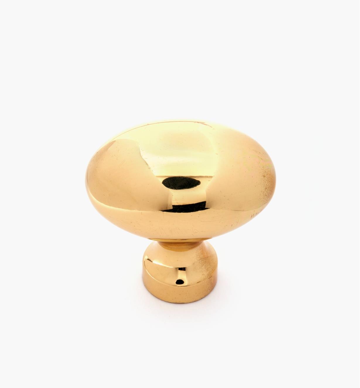03W3018 - 1 3/8" x 1 1/2" Belwith Polished Brass Oval Knob