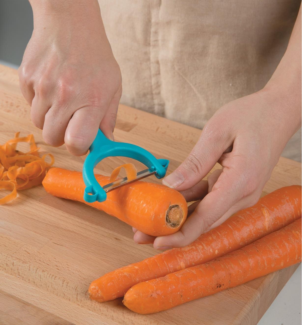 Peeling carrots with a Y-Peeler