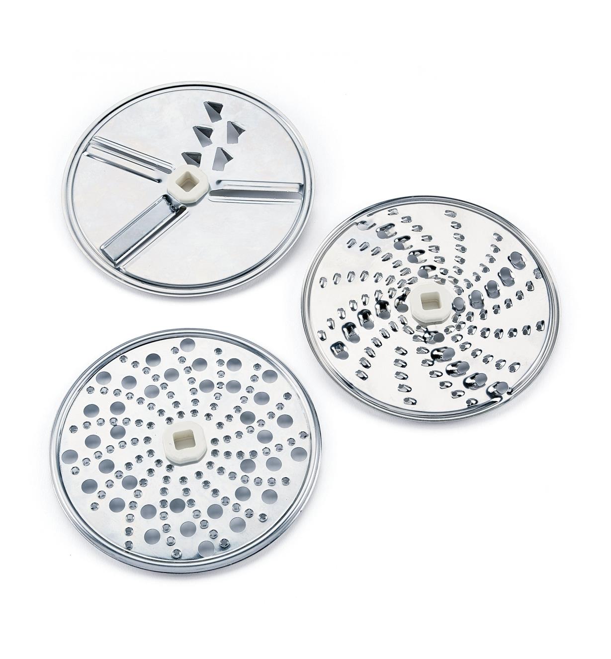 The three stainless-steel discs that are included