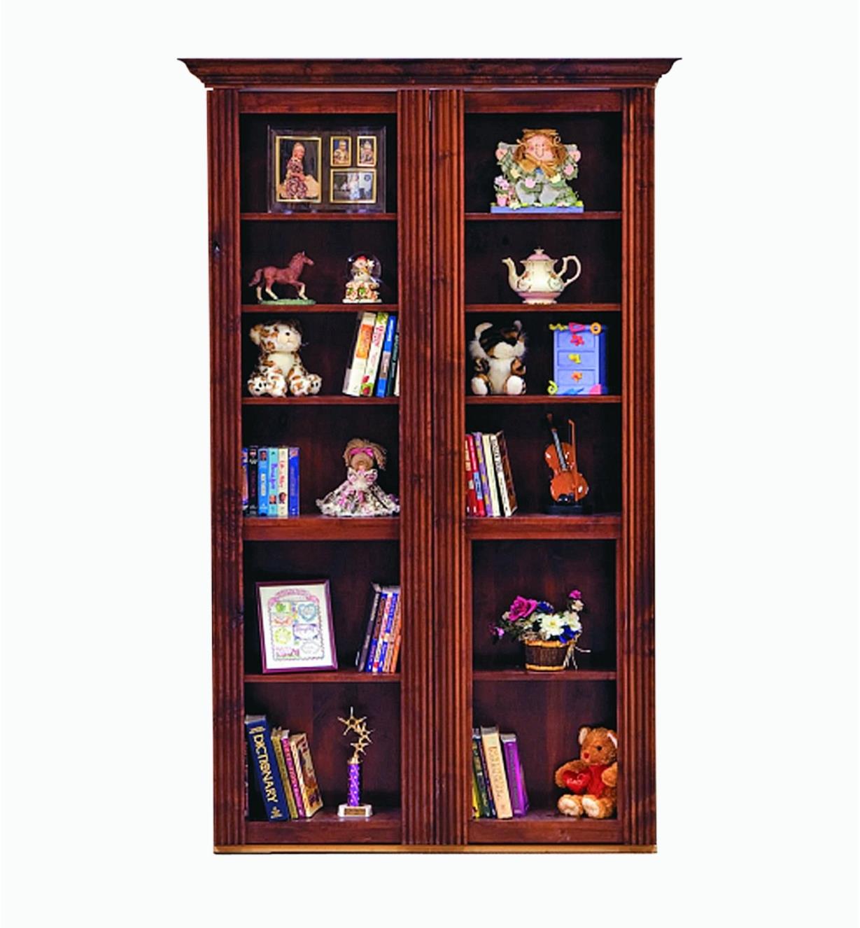 Example of completed Murphy door that is closed to form a bookcase