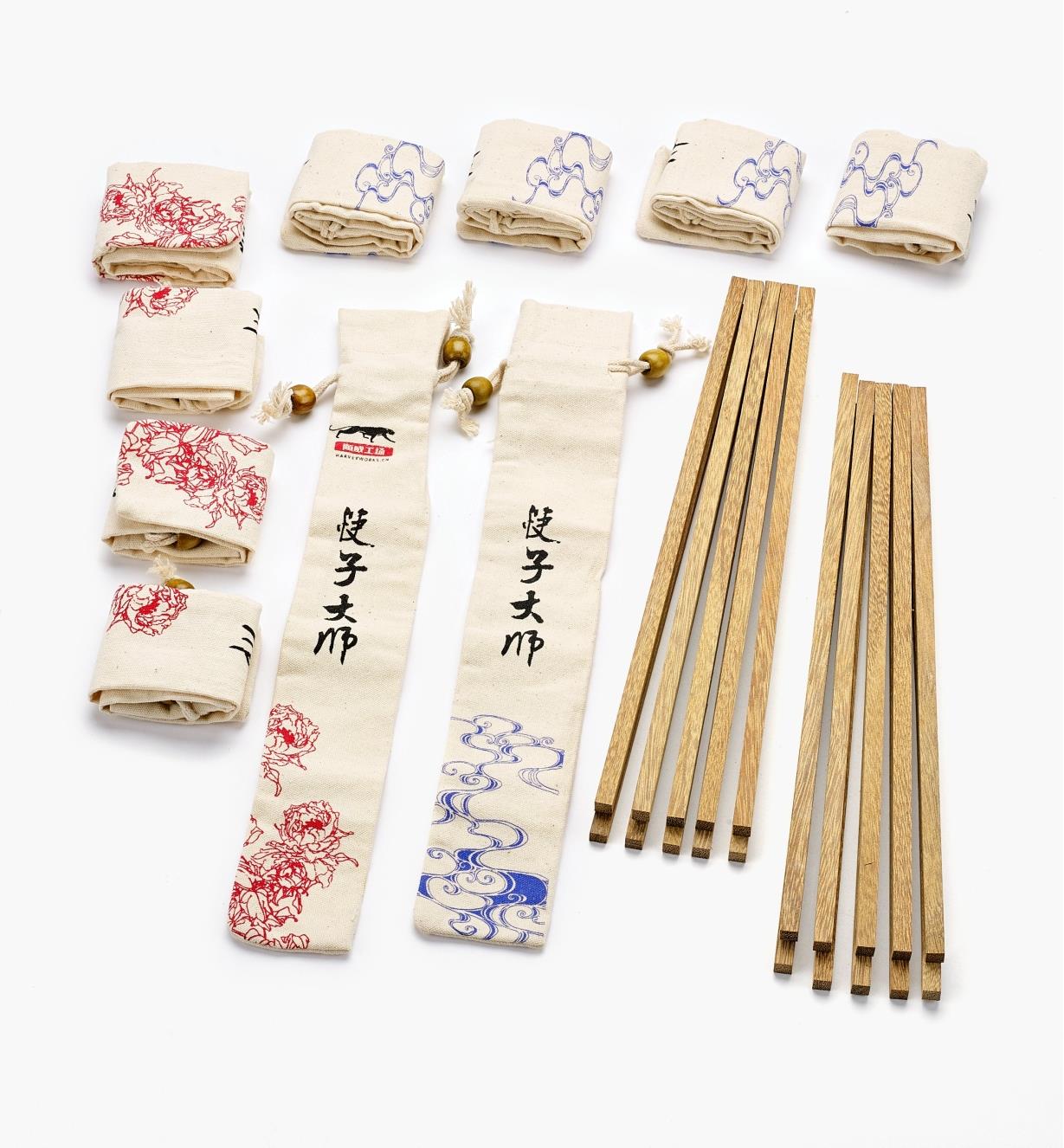 17N1607 - 10pr Wenge Chopstick Blanks & Bags