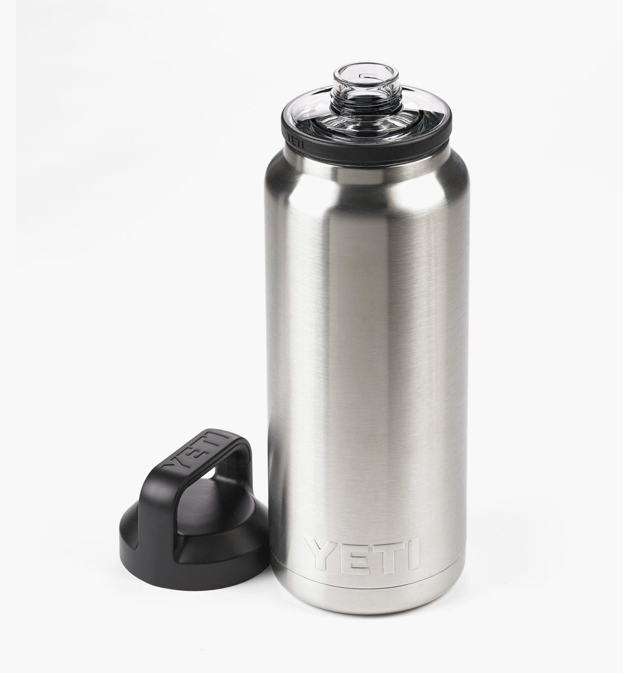  YETI Rambler 36oz Vacuum Insulated Stainless Steel Bottle with  Cap (Stainless Steel) (Black) : Home & Kitchen