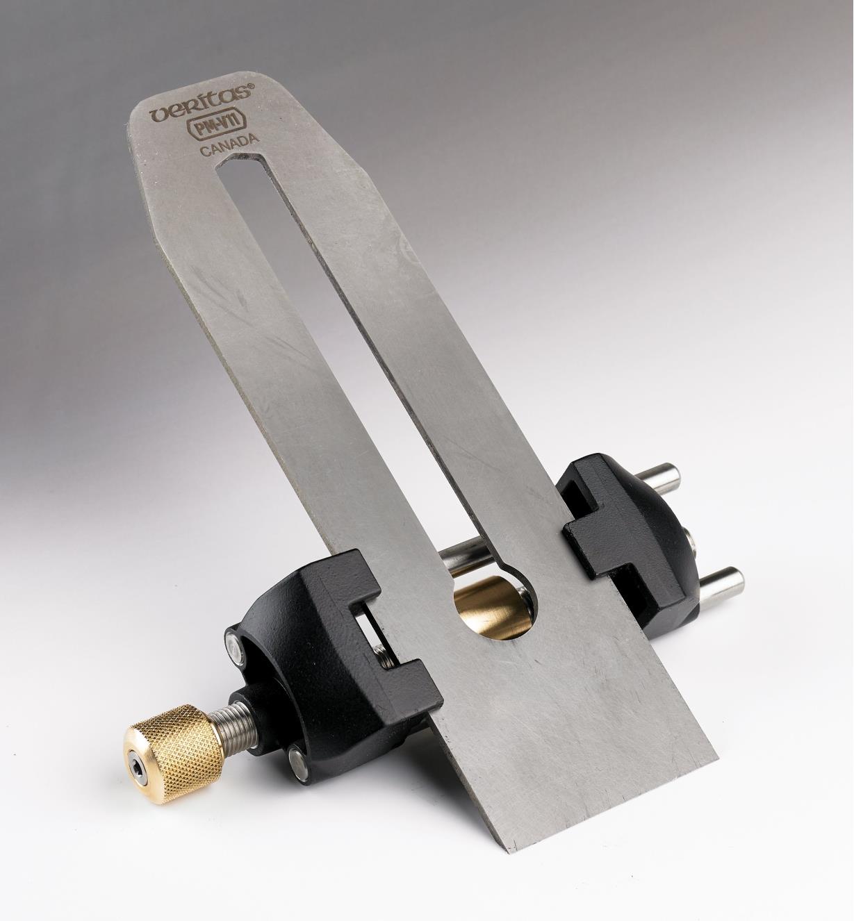 Side-Clamping Honing Guide holding a plane blade