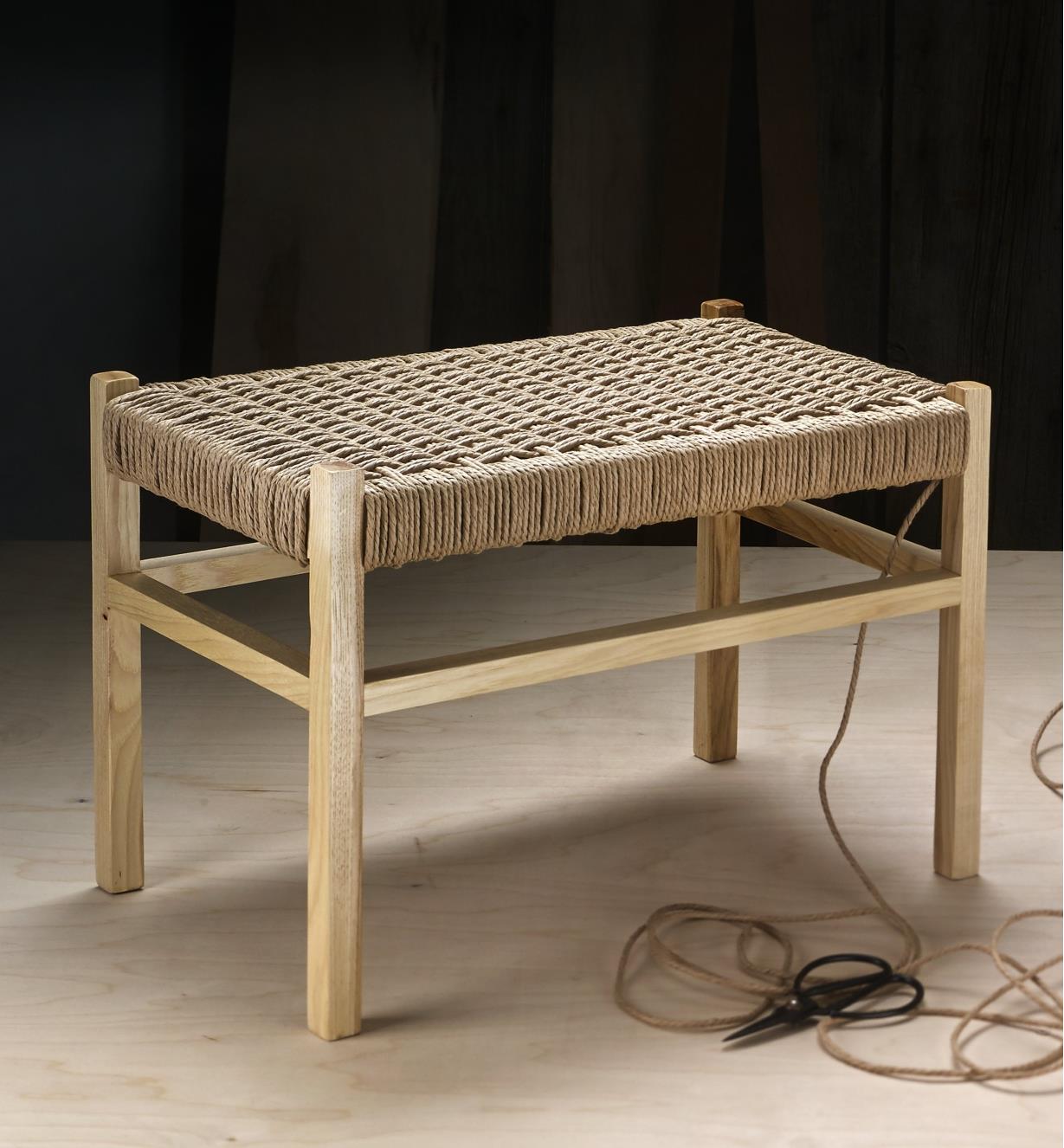 Stool with woven Danish cord seat