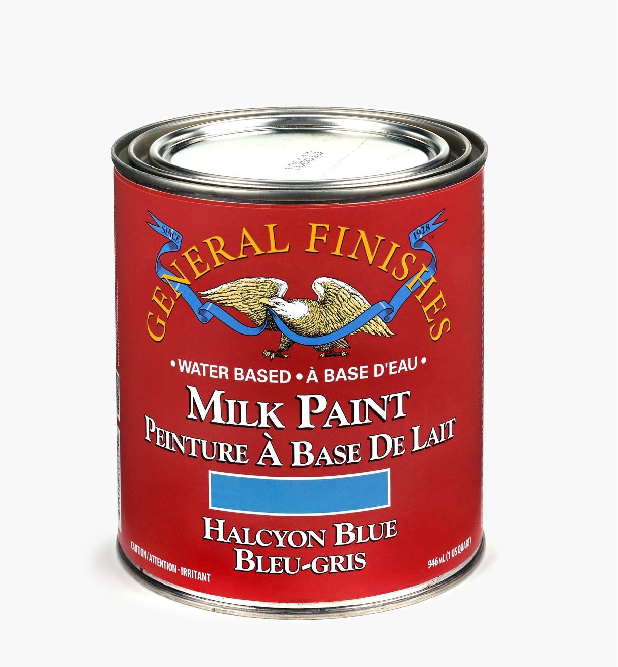 56Z1727 - Halcyon Blue General Milk Paint, 1 qt.