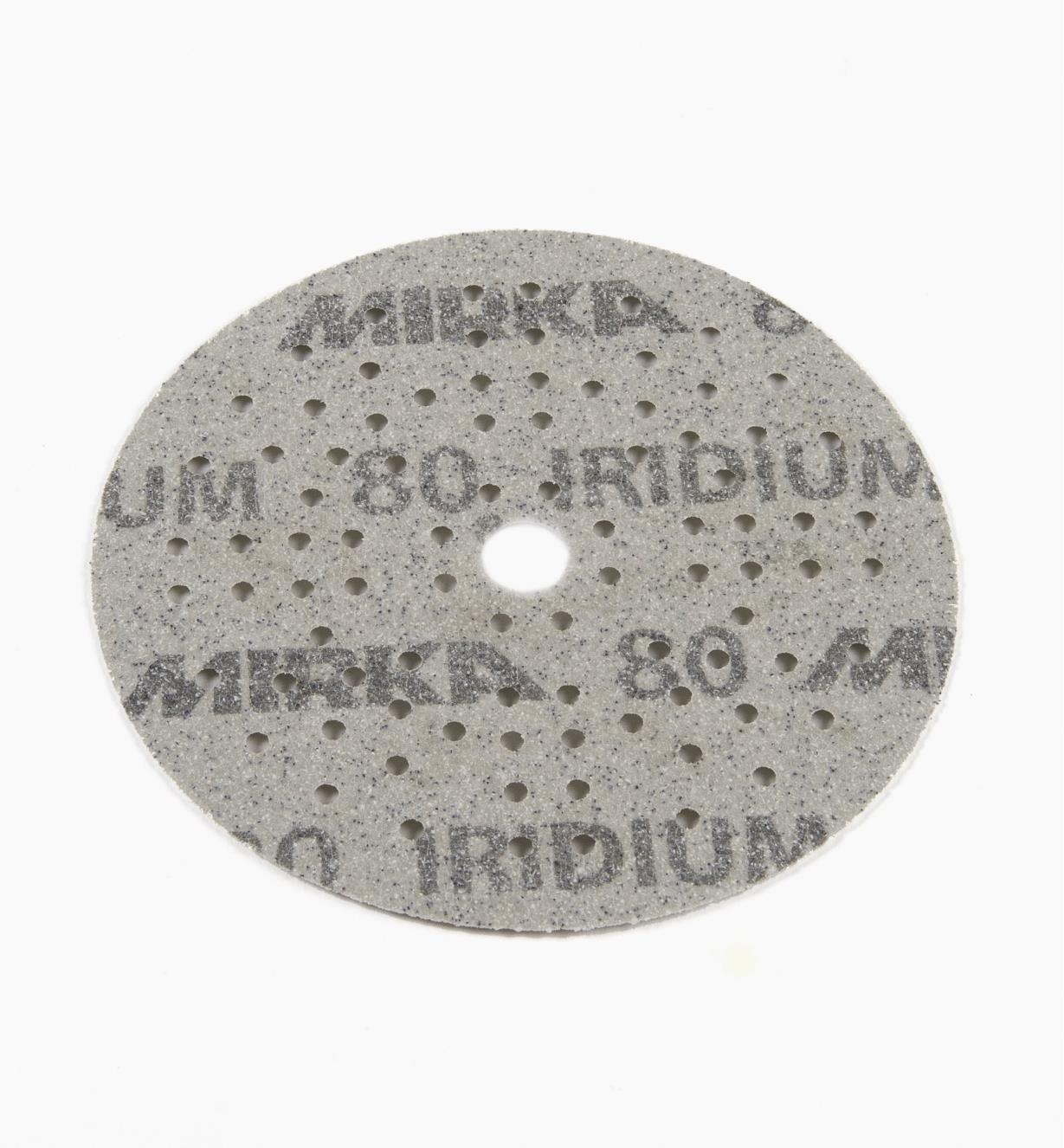 08K0923 - Disque abrasif autoagrippant Iridium, 5 po, 89 trous, grain 80, l'unité