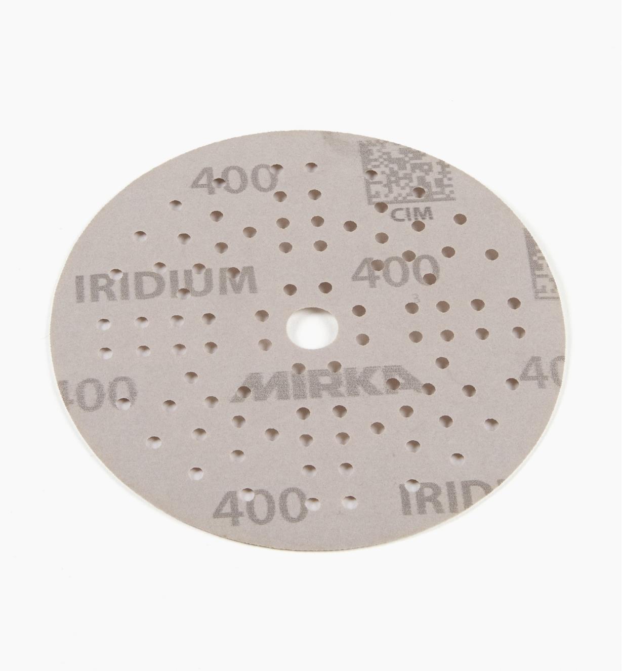 08K0930 - Disque abrasif autoagrippant Iridium, 5 po, 89 trous, grain 400, l'unité