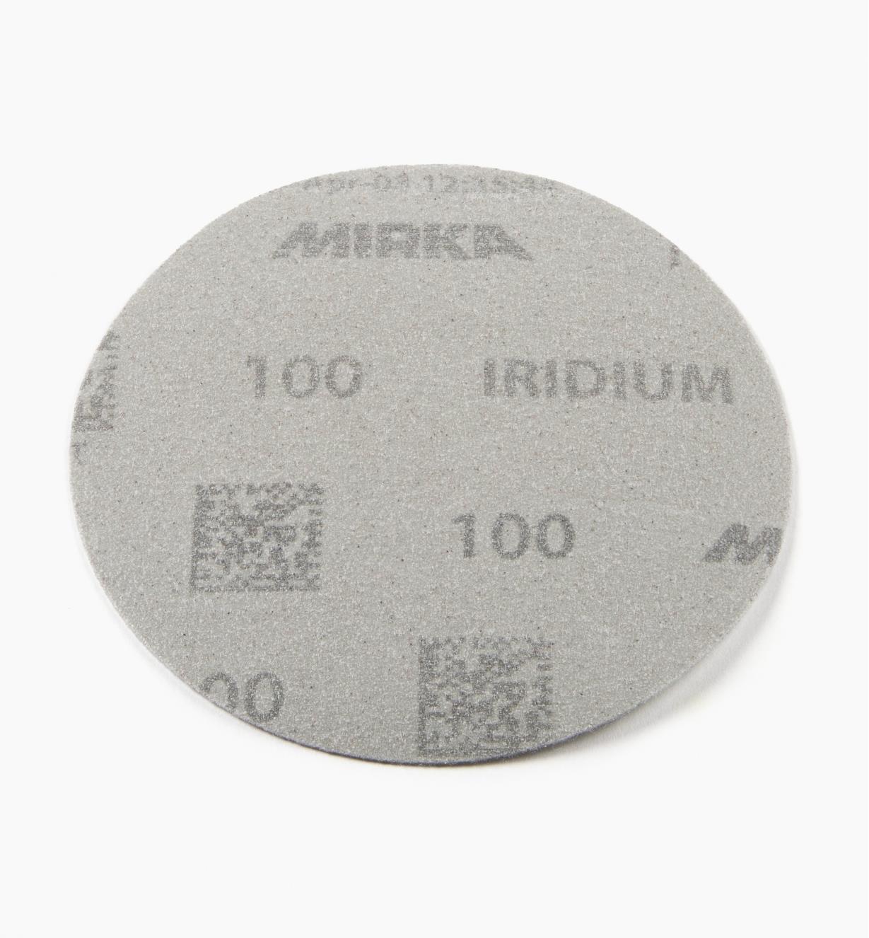 08K0942 - Disque abrasif autoagrippant Iridium, 5 po, sans trous, grain 100, l'unité