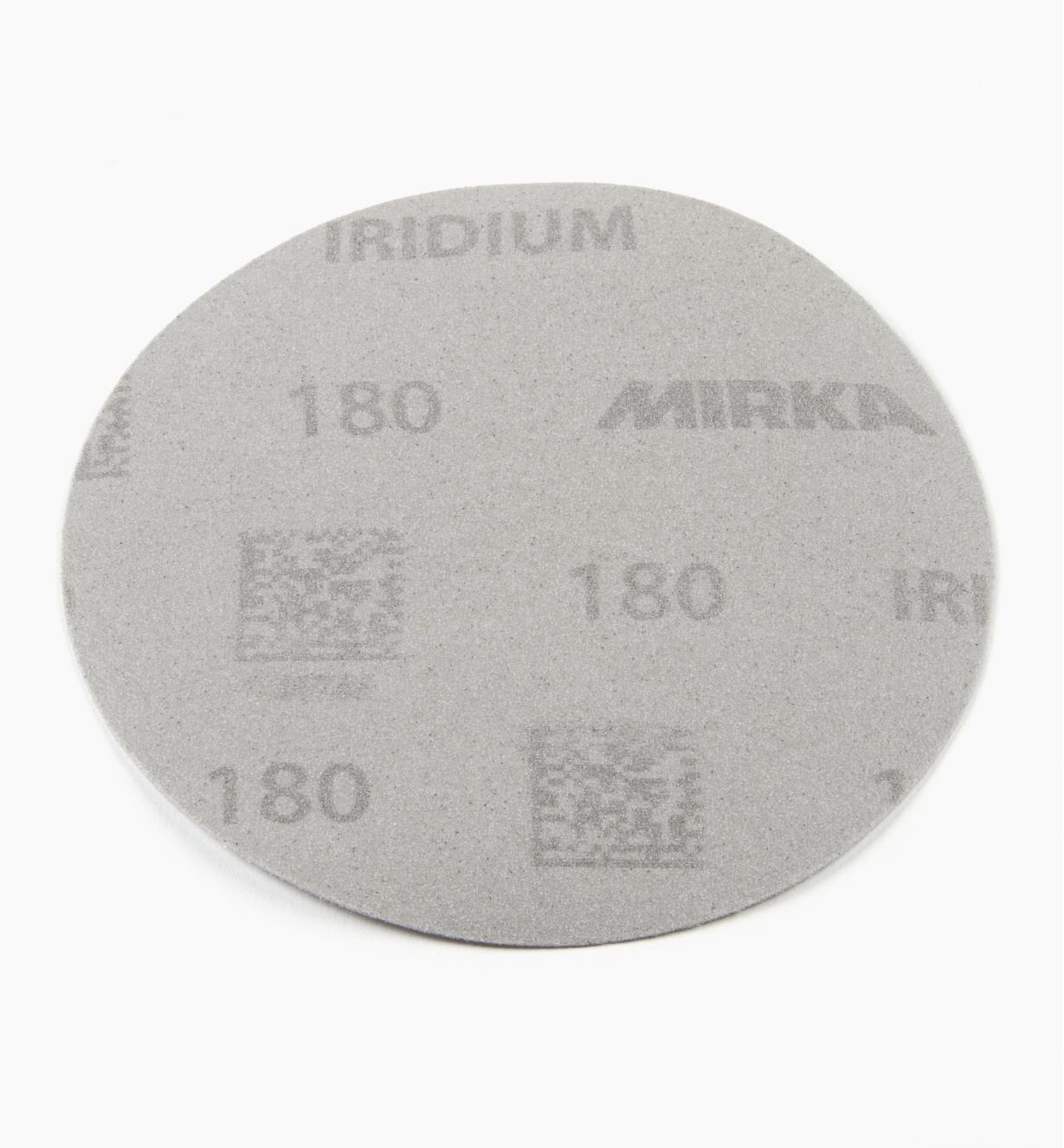 08K0945 - Disque abrasif autoagrippant Iridium, 5 po, sans trous, grain 180, l'unité