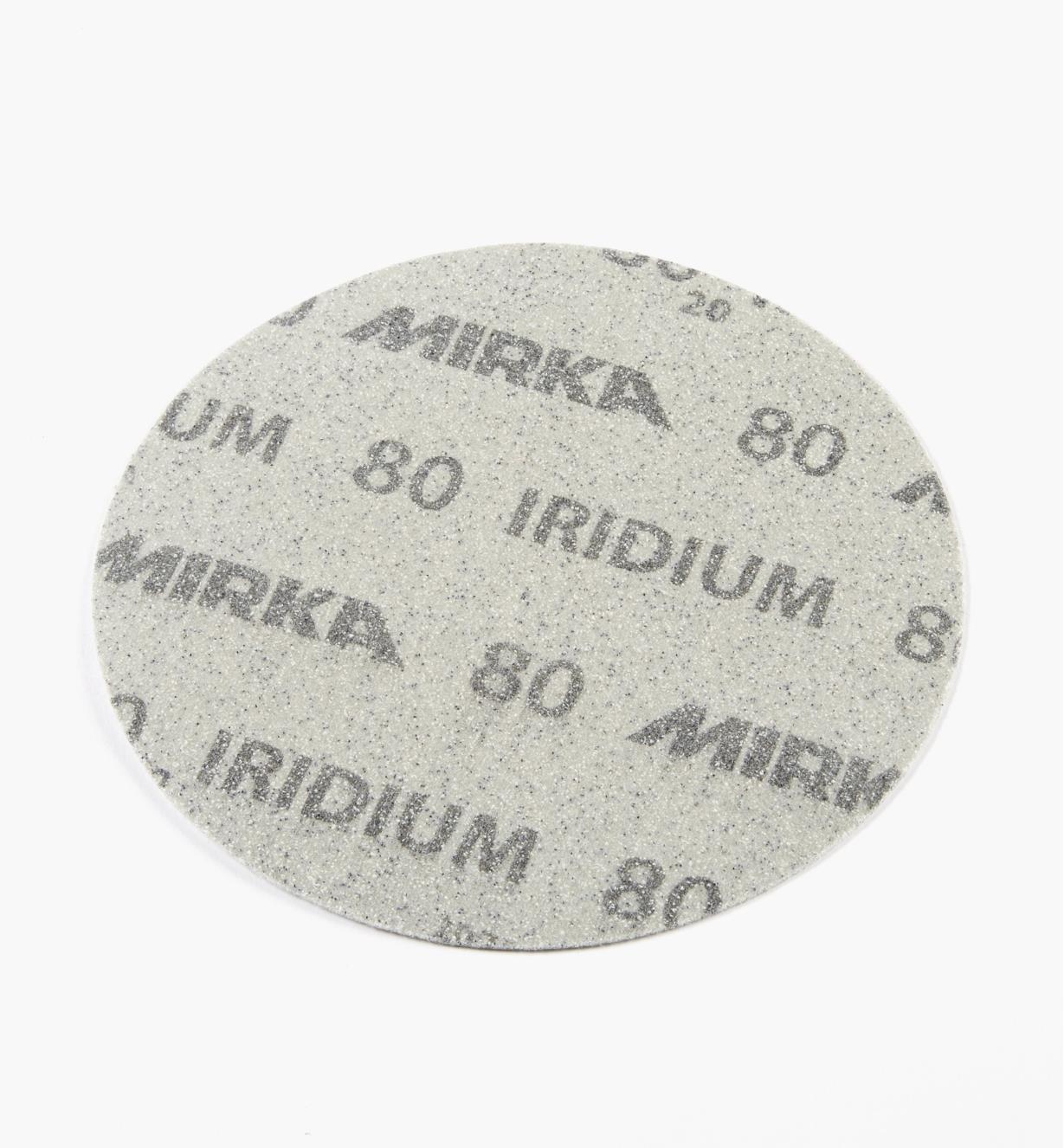 08K1741 - Disque abrasif autoagrippant Iridium, 6 po, sans trous, grain 80, l'unité