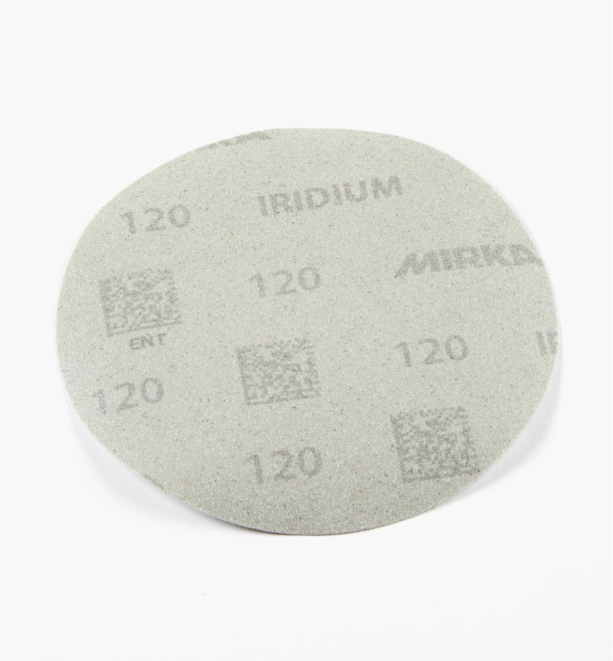 08K1742 - Disque abrasif autoagrippant Iridium, 6 po, sans trous, grain 120, l'unité