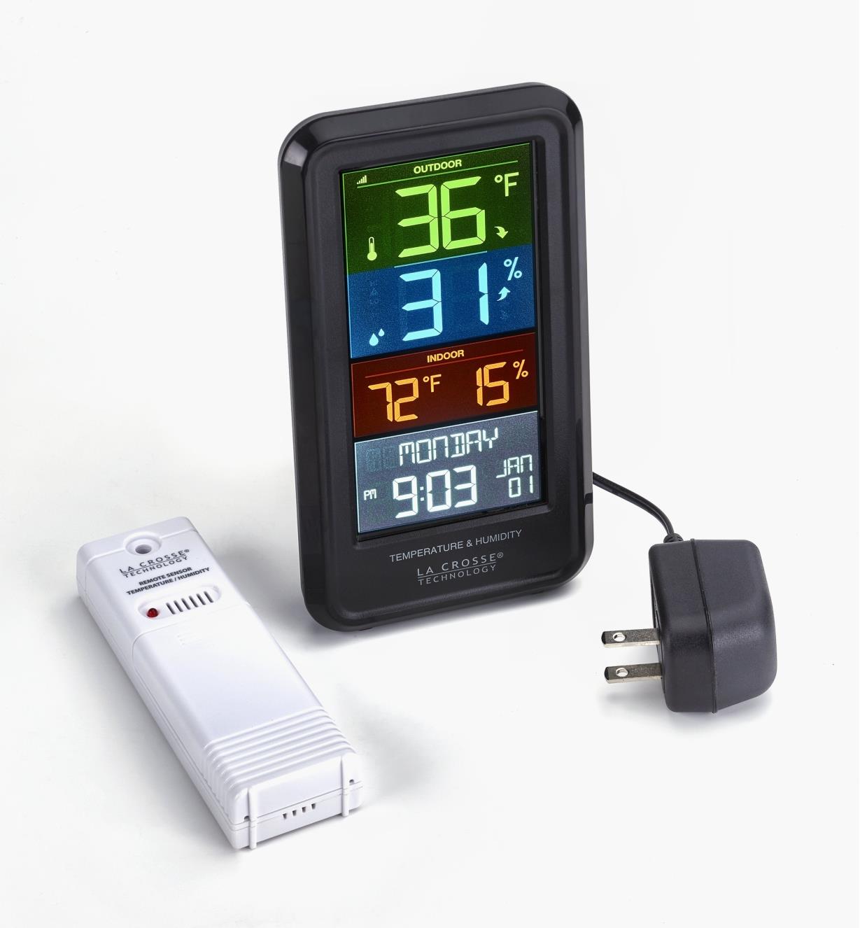 99W7598 - Thermomètre-hygromètre pour l'intérieur et l'extérieur