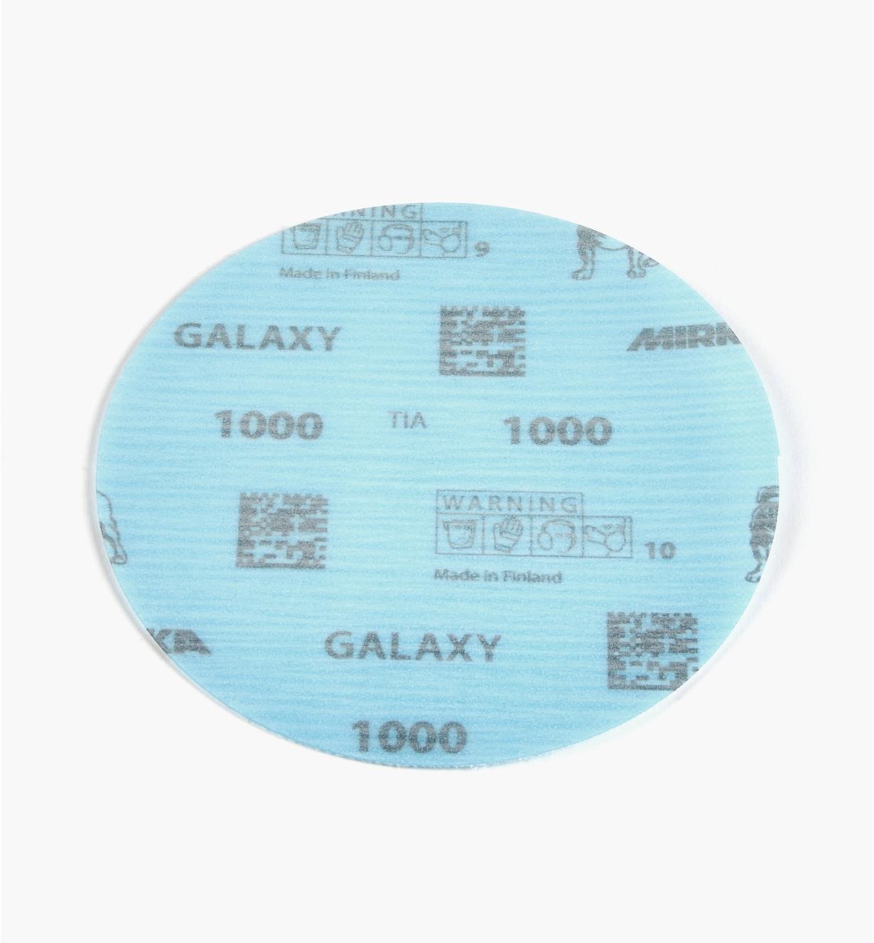 08K1315 - Disque abrasif autoagrippant Galaxy, 5 po, grain 1000, l'unité