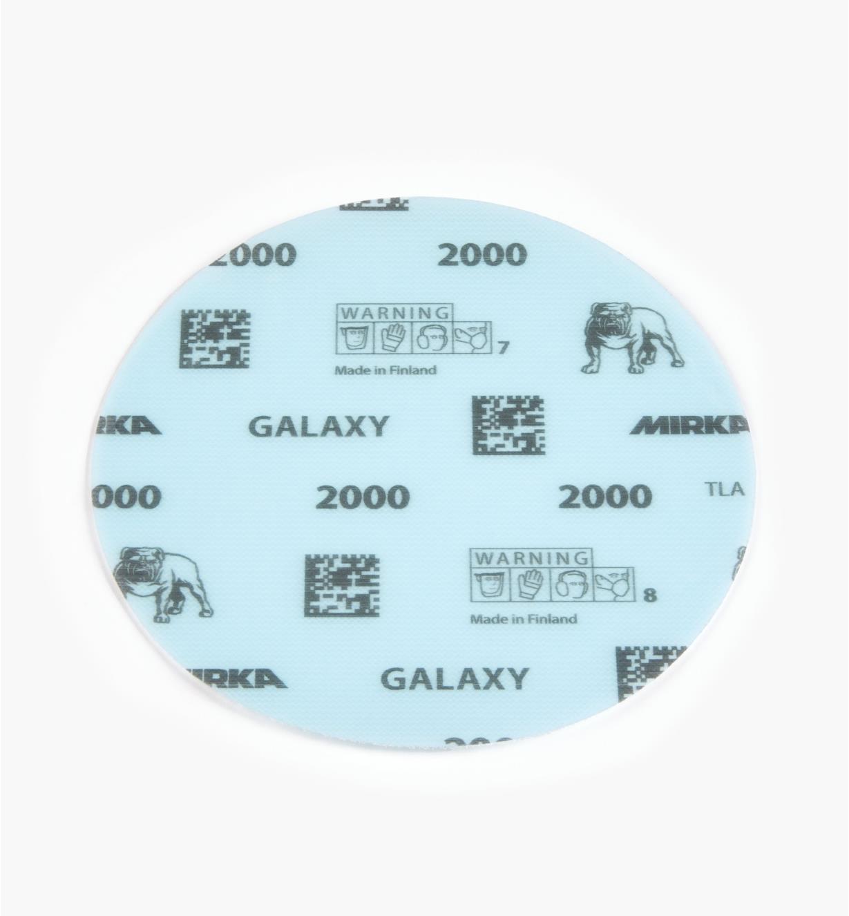 08K2118 - Disque abrasif autoagrippant Galaxy, 6 po, grain 2000, l'unité