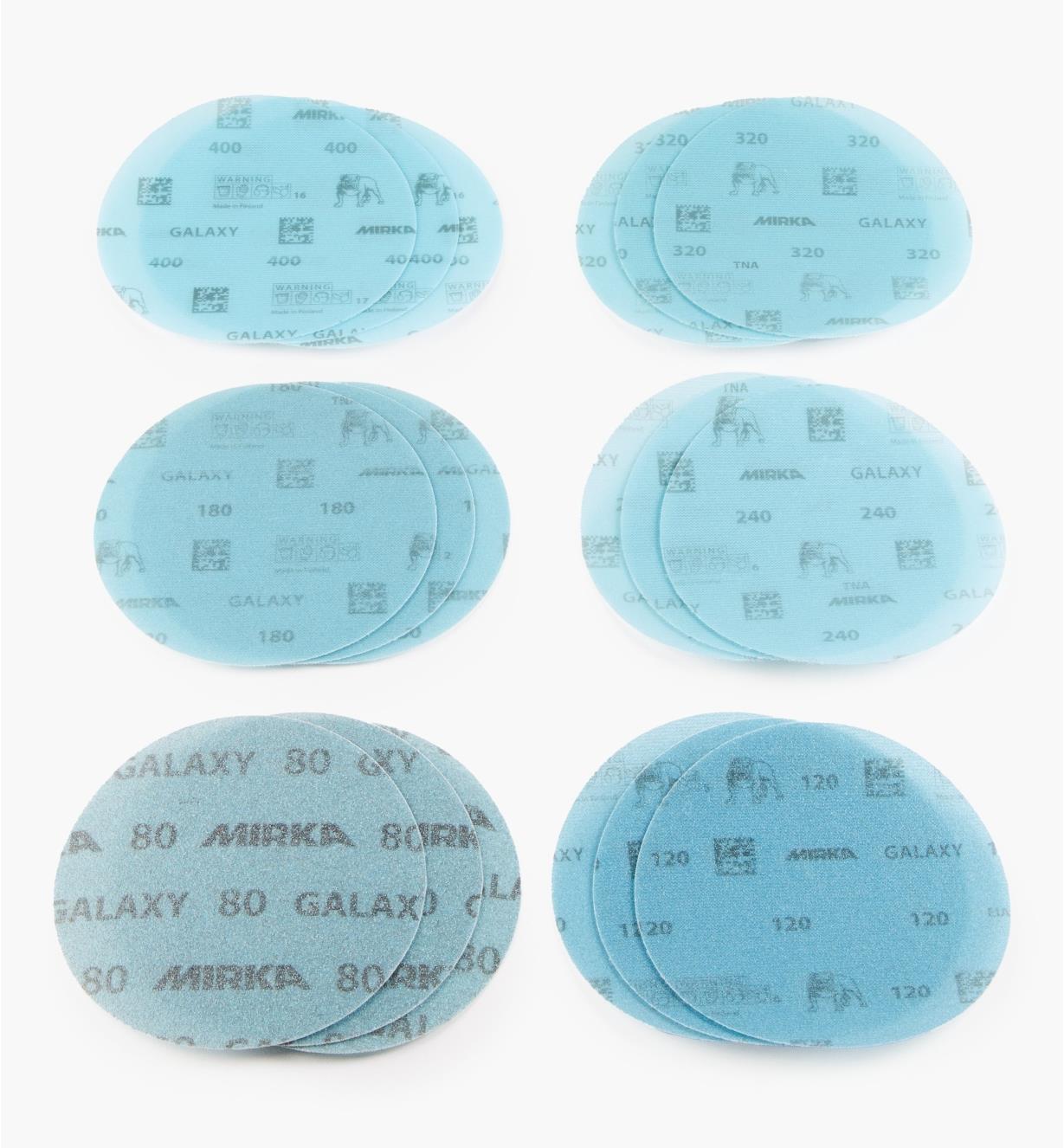 08K2120 - 18-Pc. Sample Pack of Mirka 6" Galaxy Grip Discs