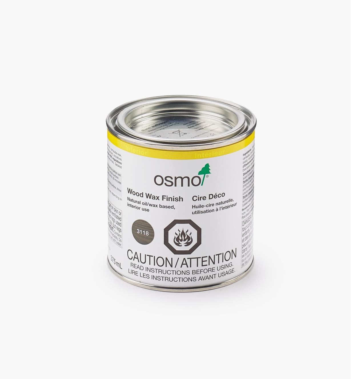 27K2760 - Osmo 3118 Granite Gray Wood Wax Finish, 375ml (12.5 fl oz)