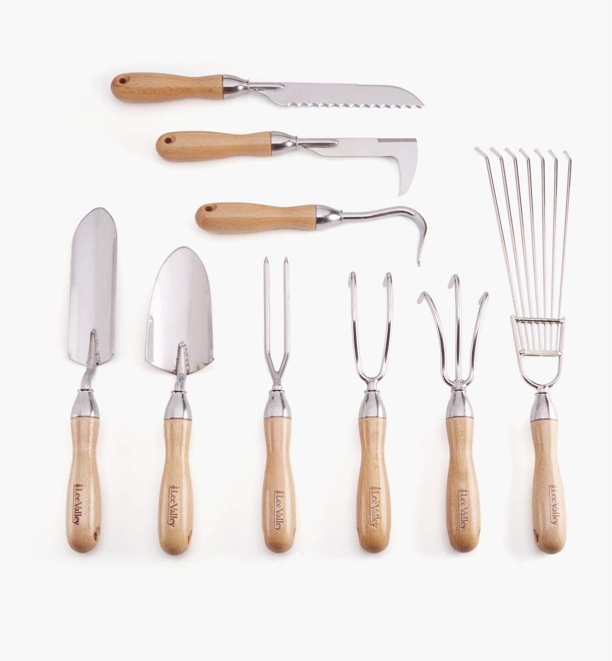 AB634 - Set of 9 Lee Valley Garden Tools