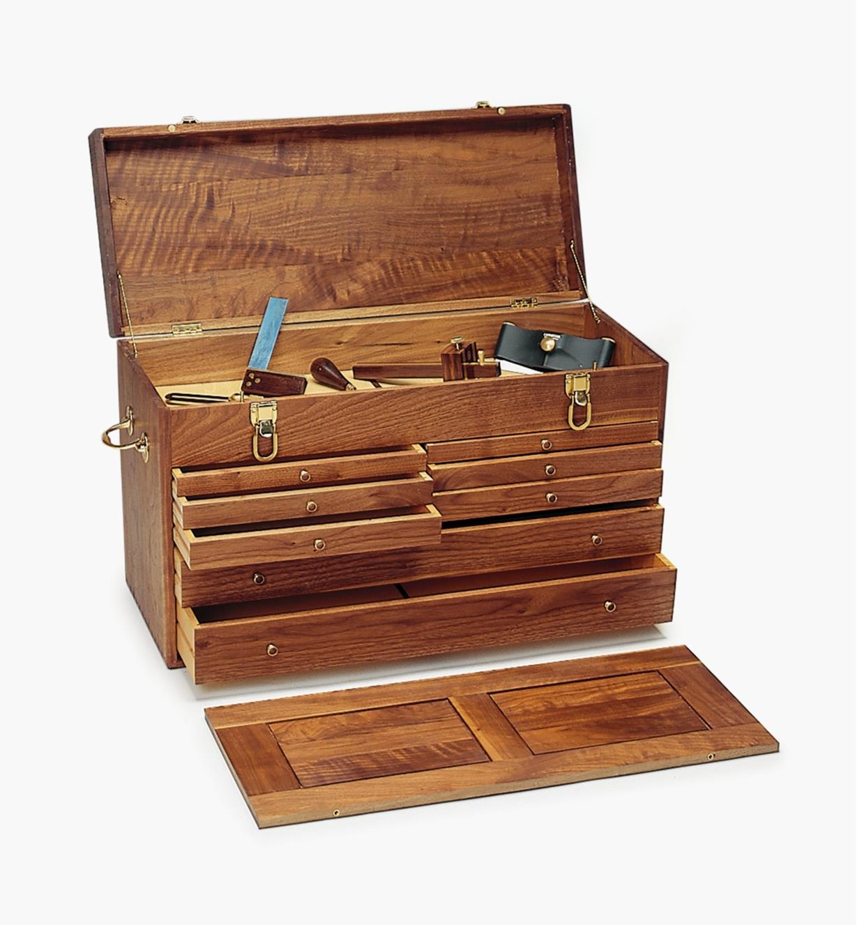 Example of completed tool chest, open