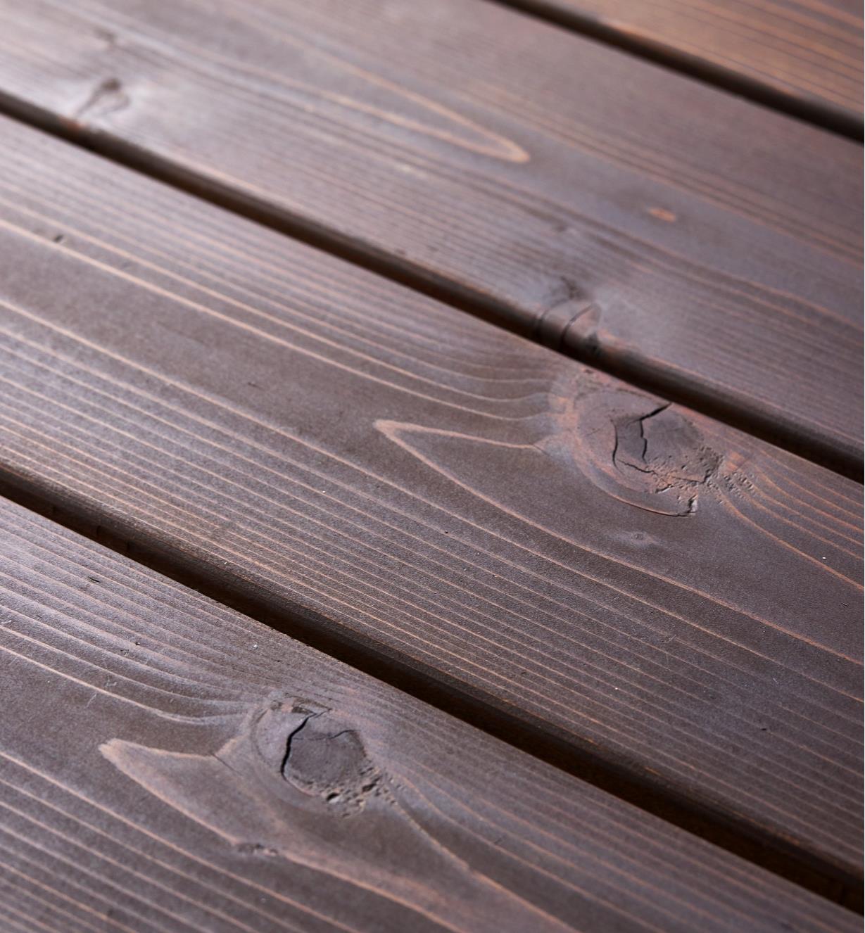 Wooden deck boards finished with Osmo rosewood decking oil