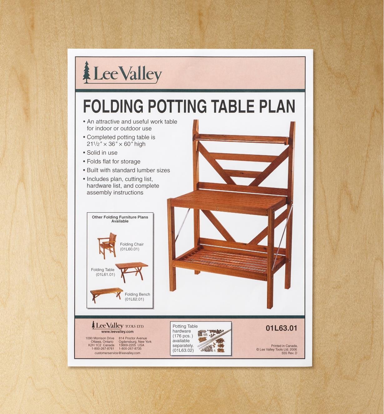 01L6301 - LV Folding Potting Table Plan