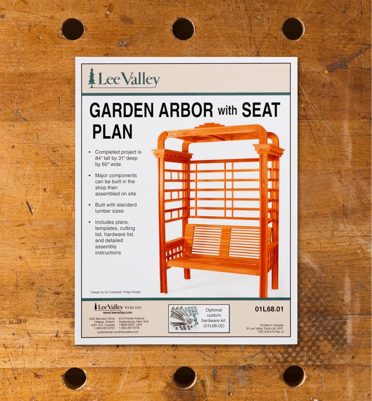 01L6801 - Arbor with Seat Plan