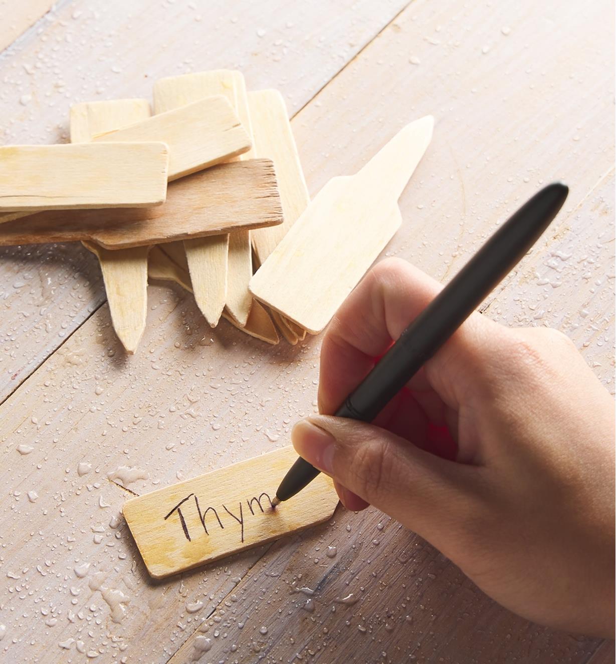 Using a “Bullet” Space Pen to write on wood