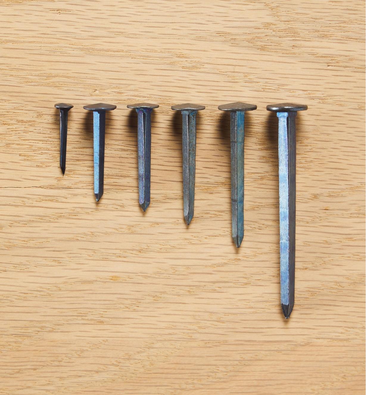 Blued Steel Diamond-Head Forged Nails from Clouterie Rivierre