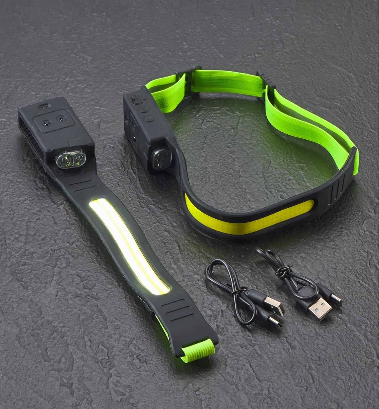 99W7368 - Pair of Rechargeable COB Headlamps